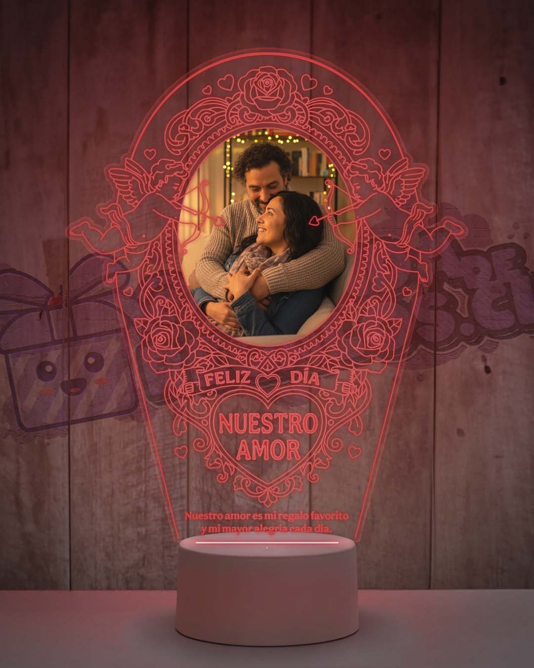 Lampara Led 3D San Valentín Cupido