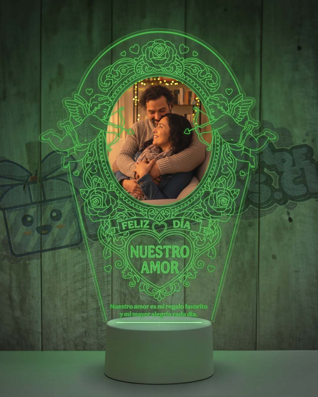 Lampara Led 3D San Valentín Cupido