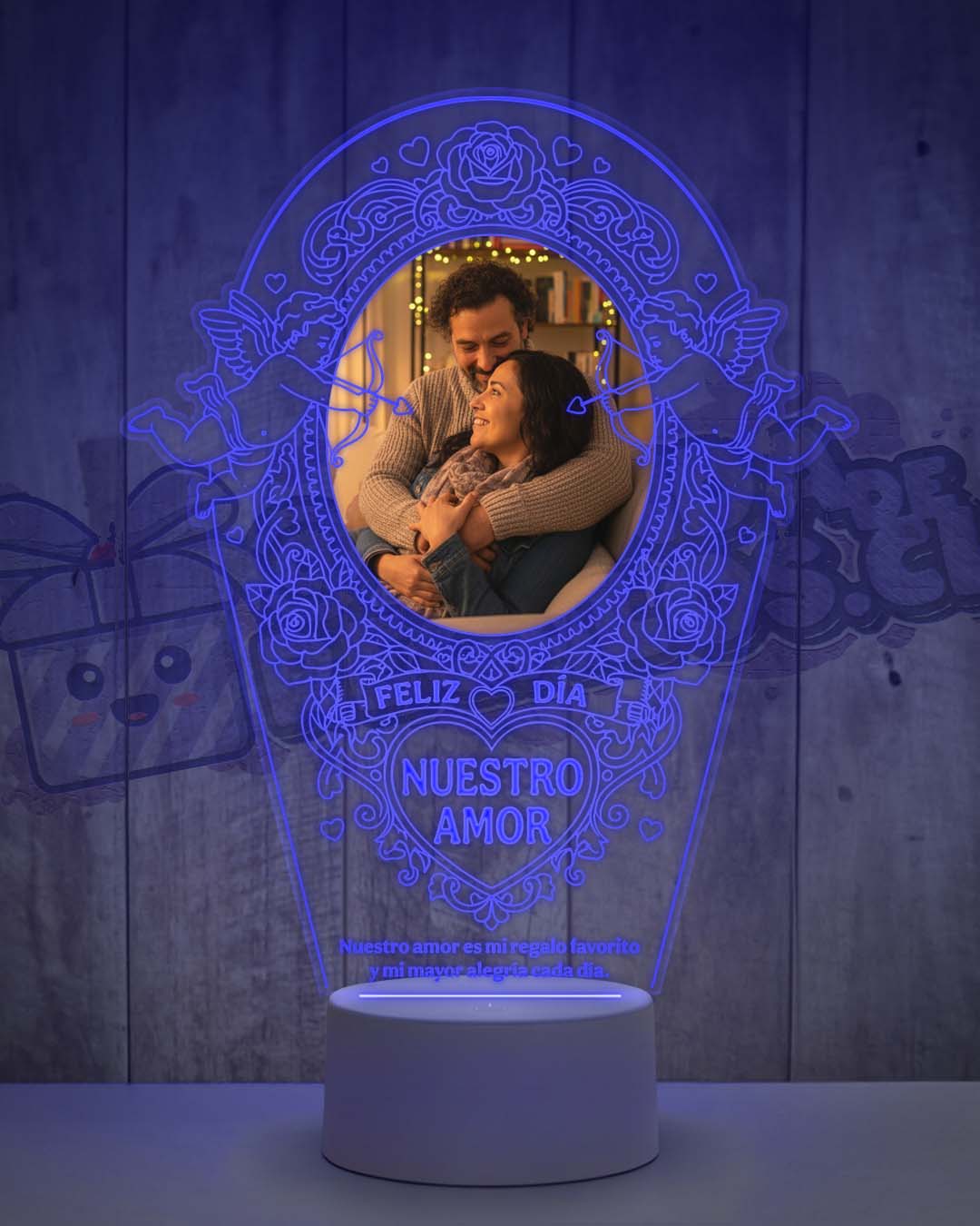 Lampara Led 3D San Valentín Cupido