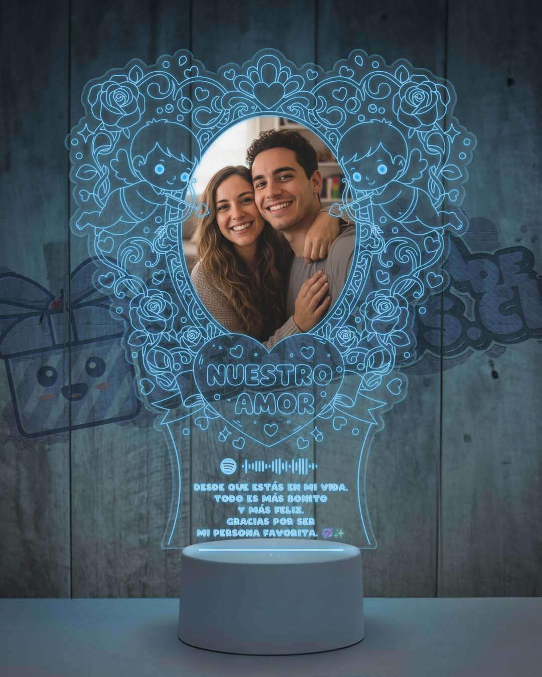 Lampara Led 3D San Valentín Cupido Cute