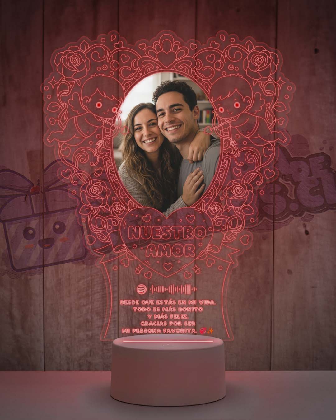 Lampara Led 3D San Valentín Cupido Cute