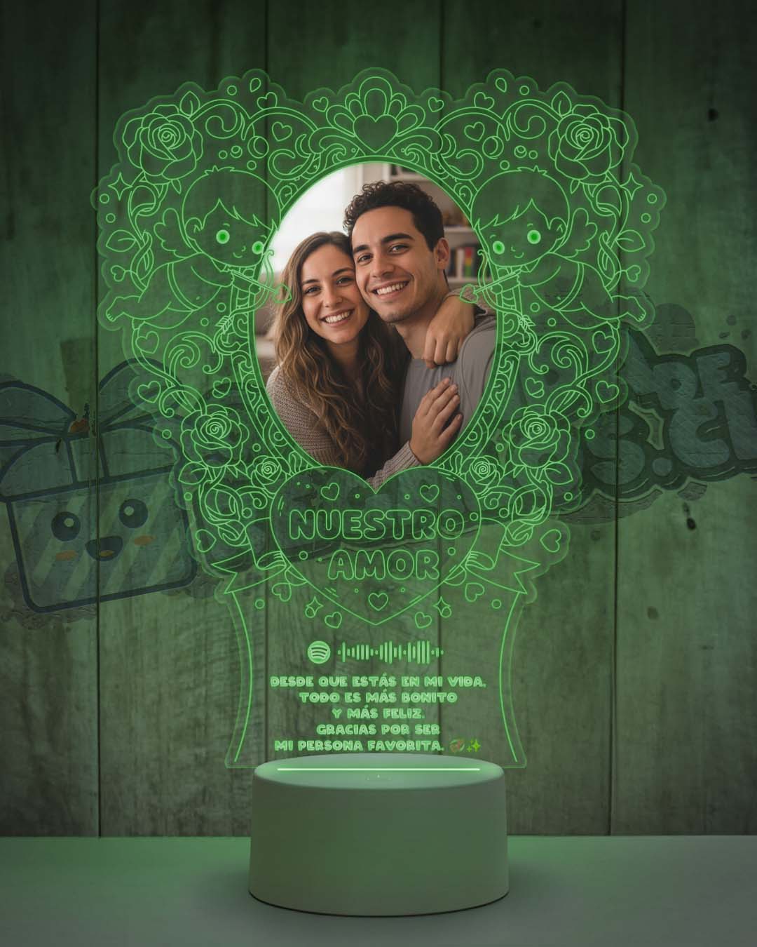 Lampara Led 3D San Valentín Cupido Cute