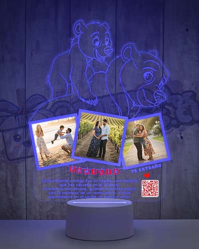 Lampara Led 3D Tierra de Osos