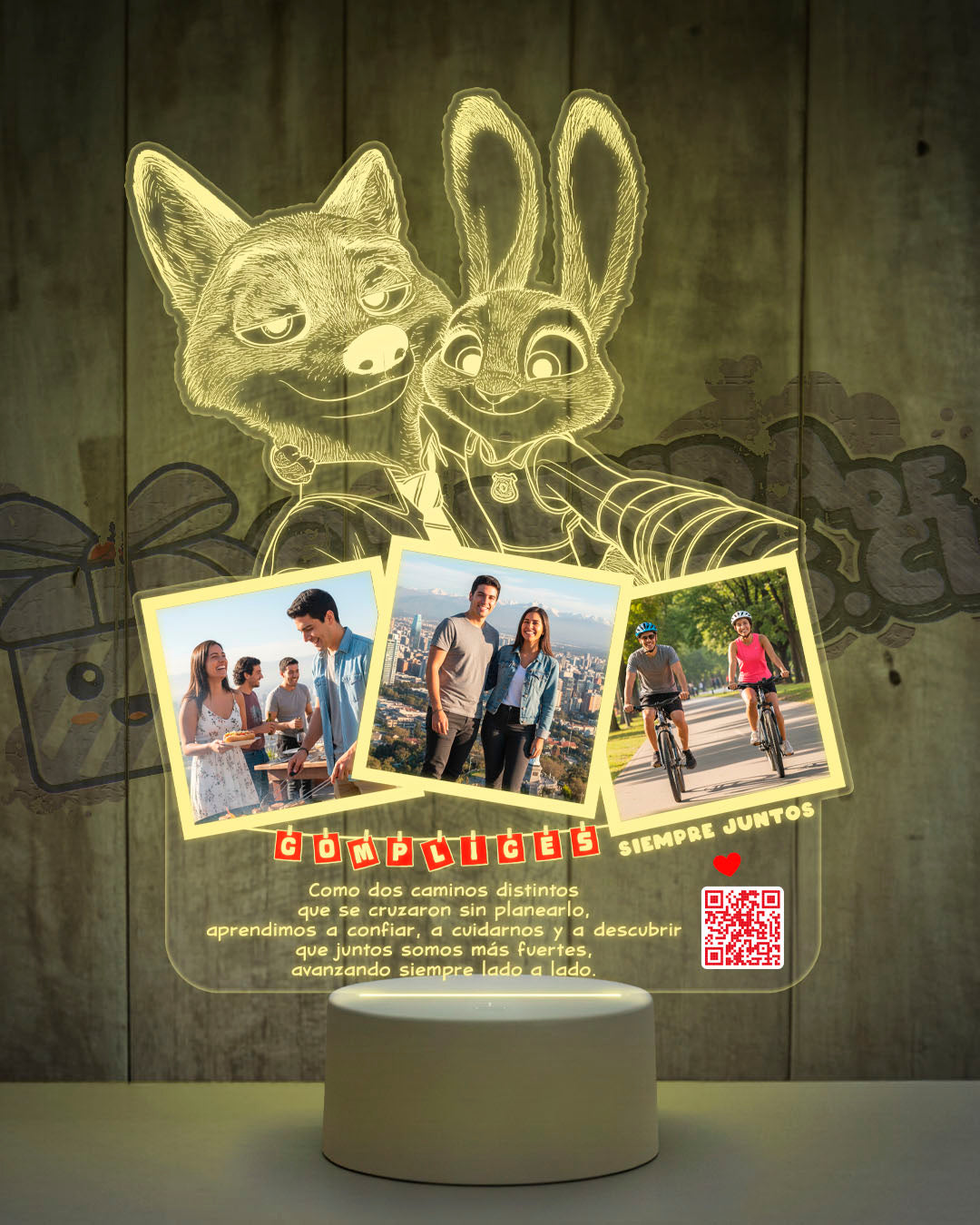 Lampara Led 3D Zootopia