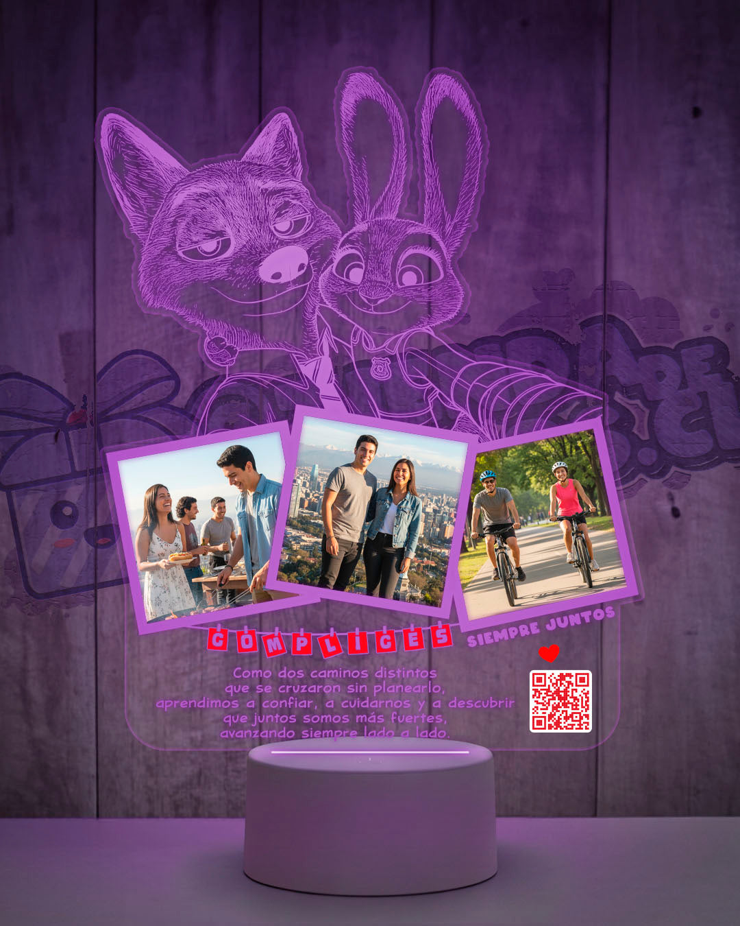 Lampara Led 3D Zootopia