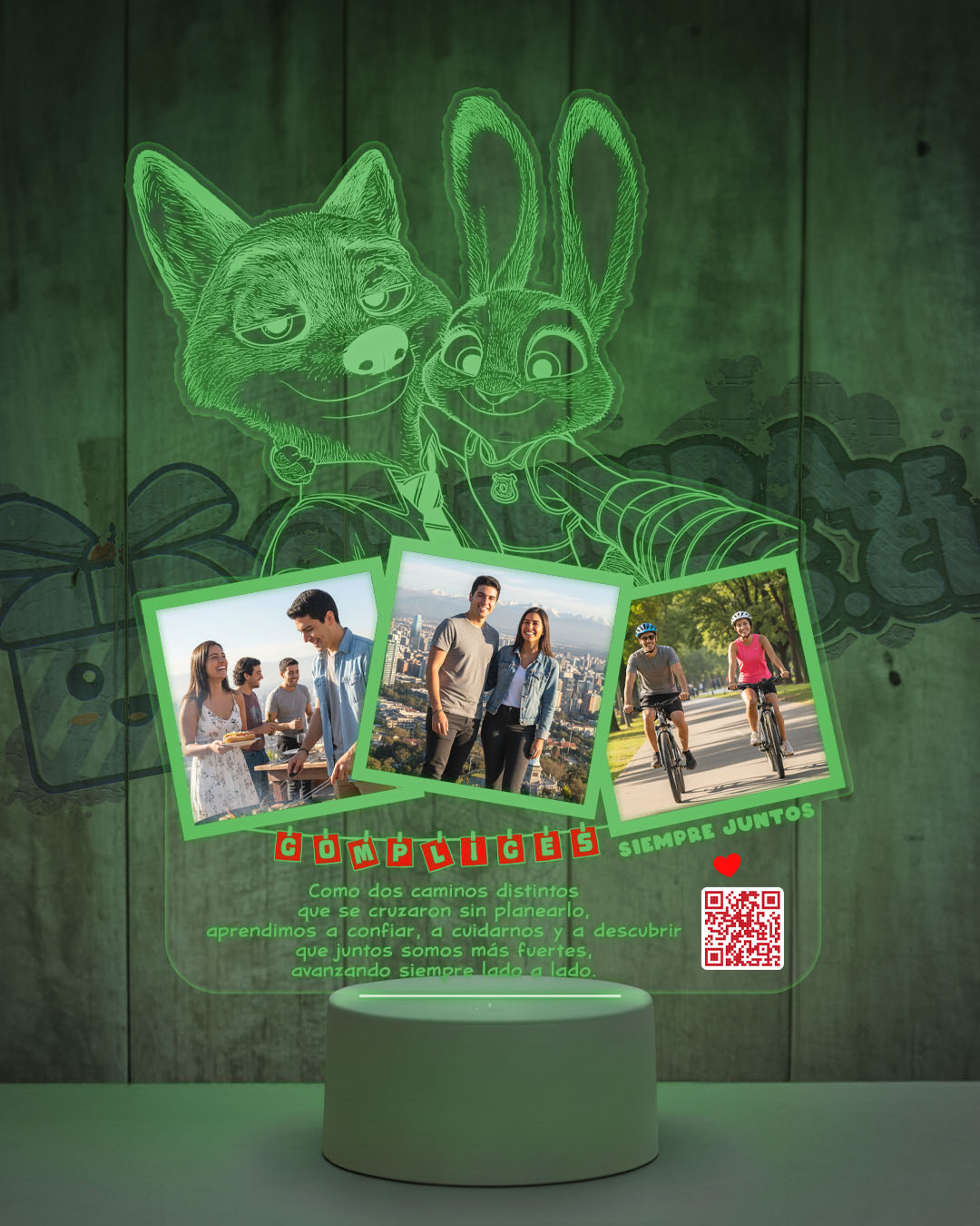 Lampara Led 3D Zootopia