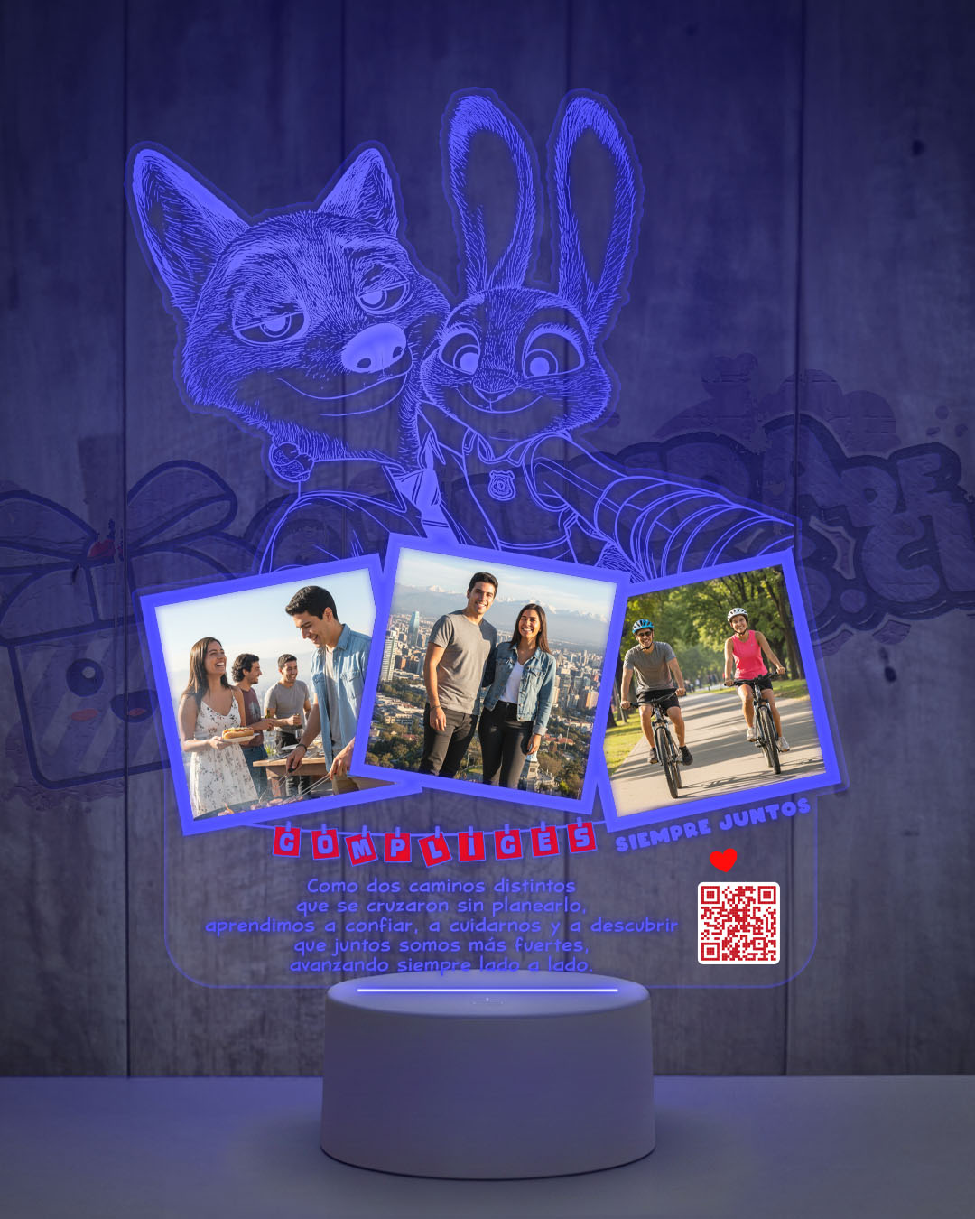 Lampara Led 3D Zootopia