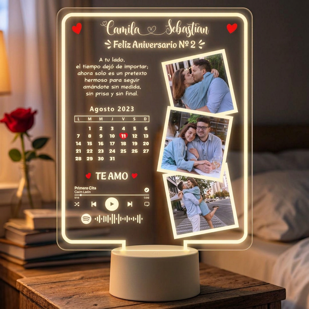 Lámpara Led 3D Amor Calendario 1