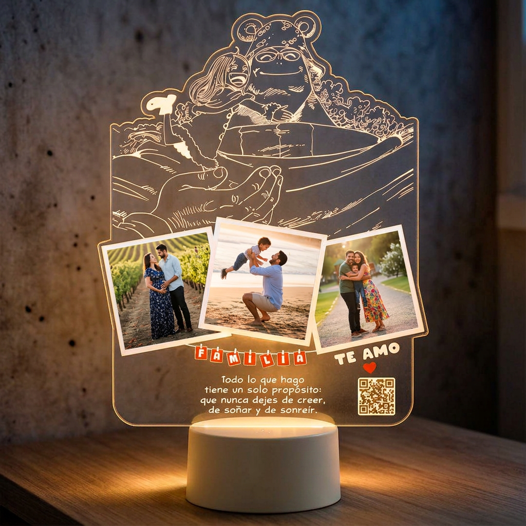 Lampara Led 3D Kuma y Bonney