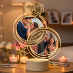 Lampara Led 3D Anillos de Aniversario