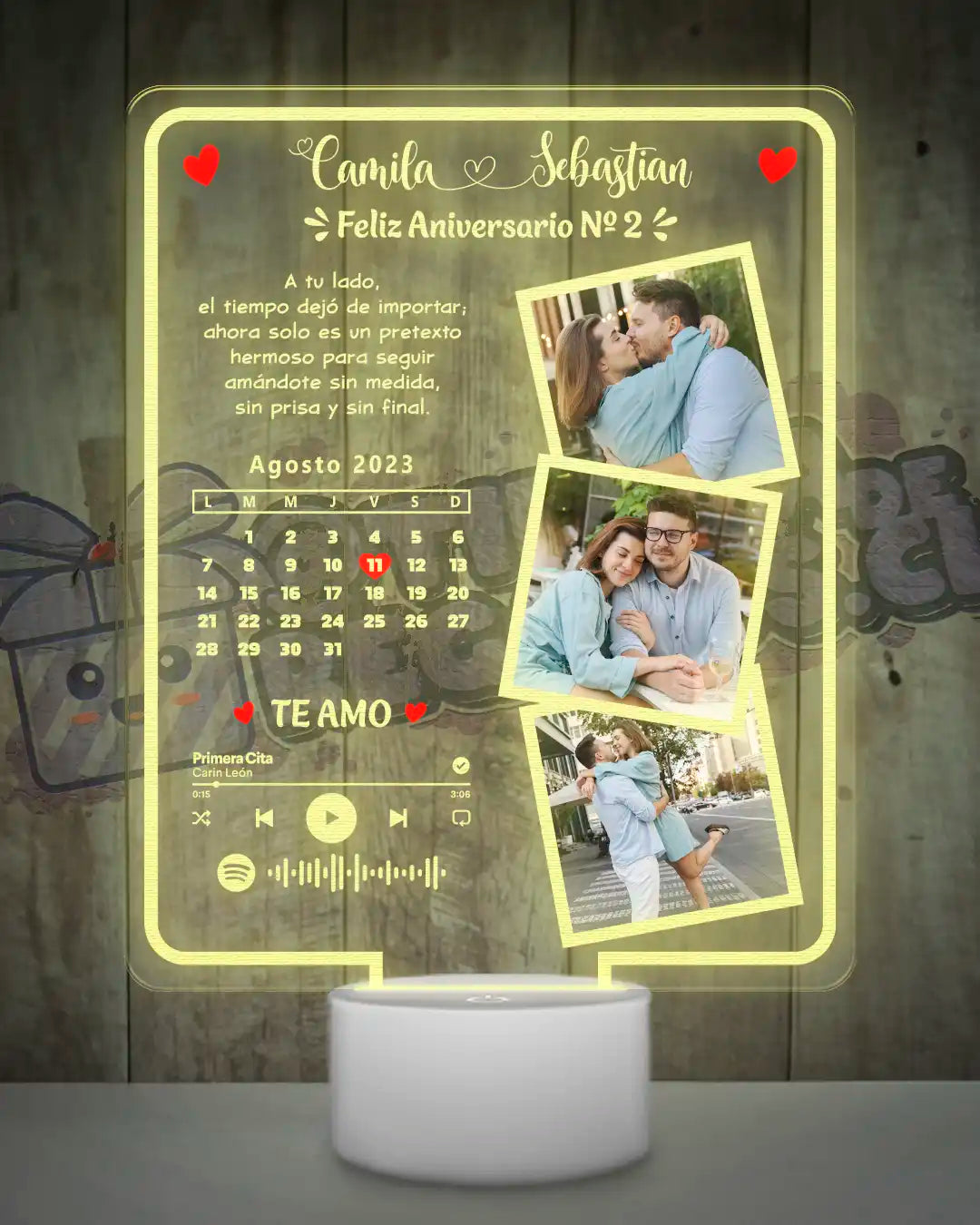 Lámpara Led 3D Amor Calendario 1