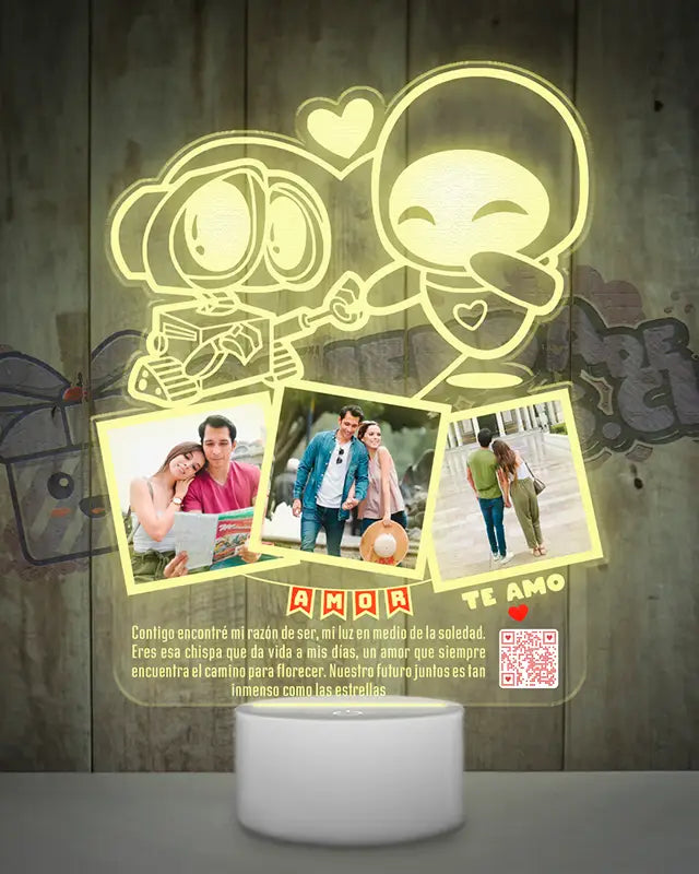 Lampara Led 3D Wall-E