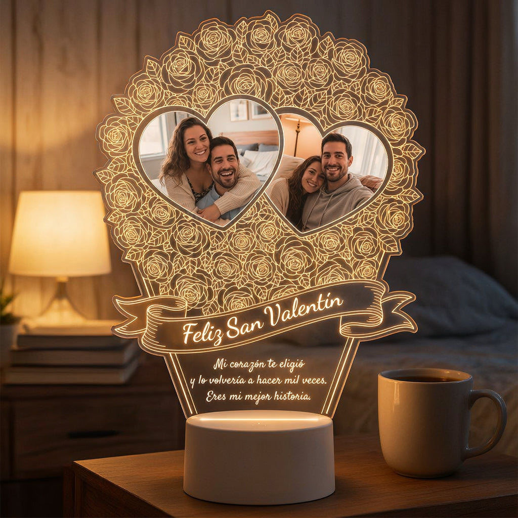 Lampara Led 3D Rosas