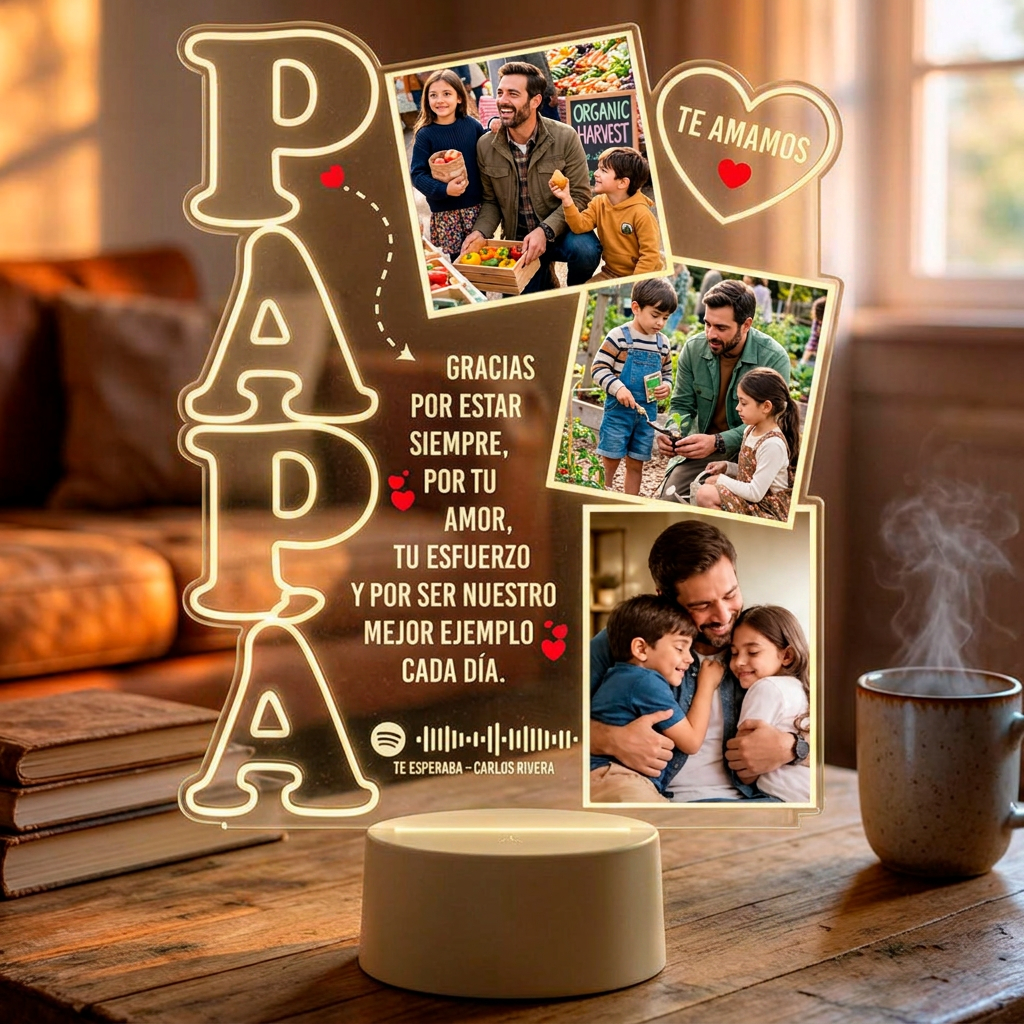 Lámpara Led 3D Papá 3 fotos