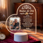 Lampara Led 3D Aniversario de Bodas