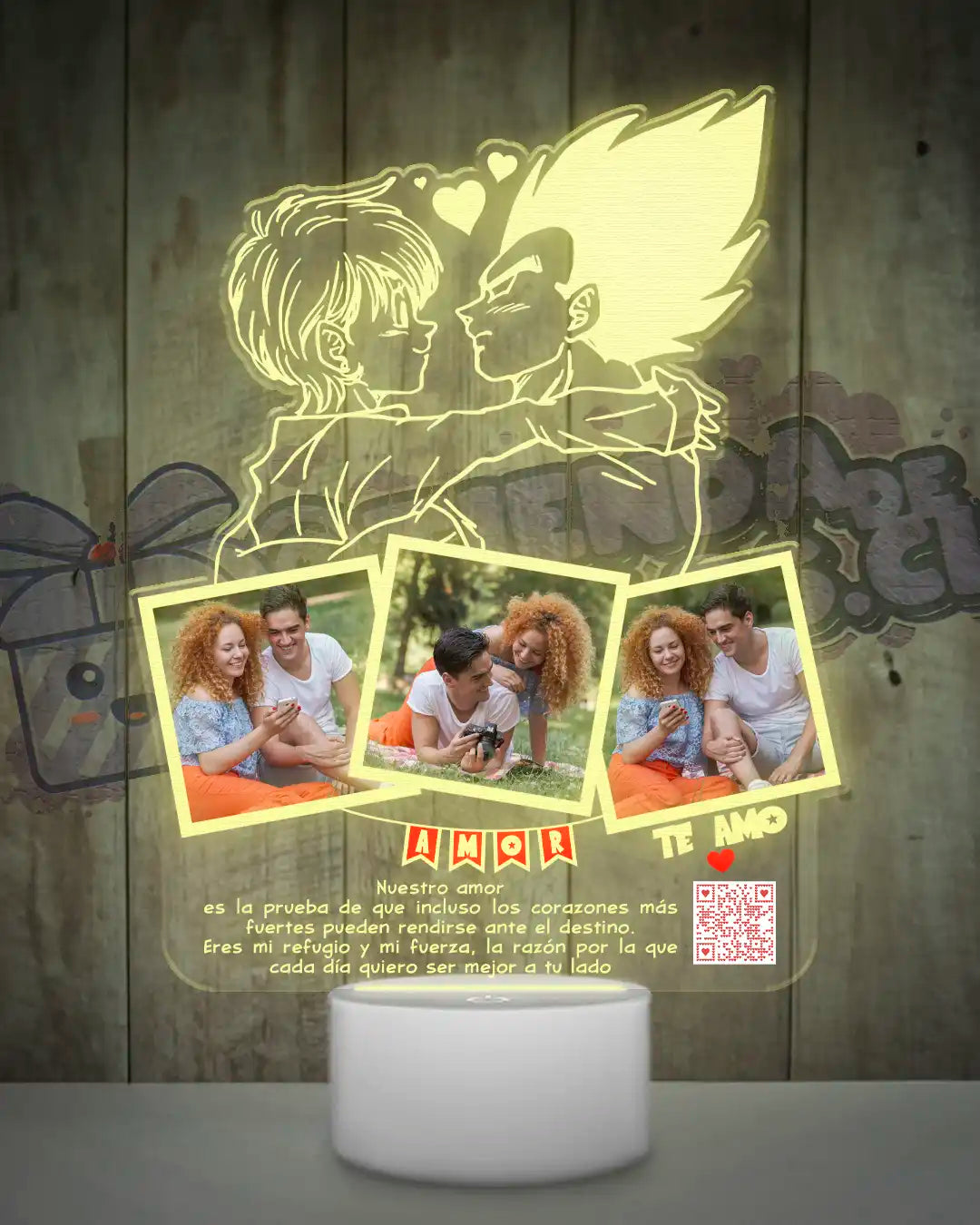 Lampara Led 3D Vegeta & Bulma