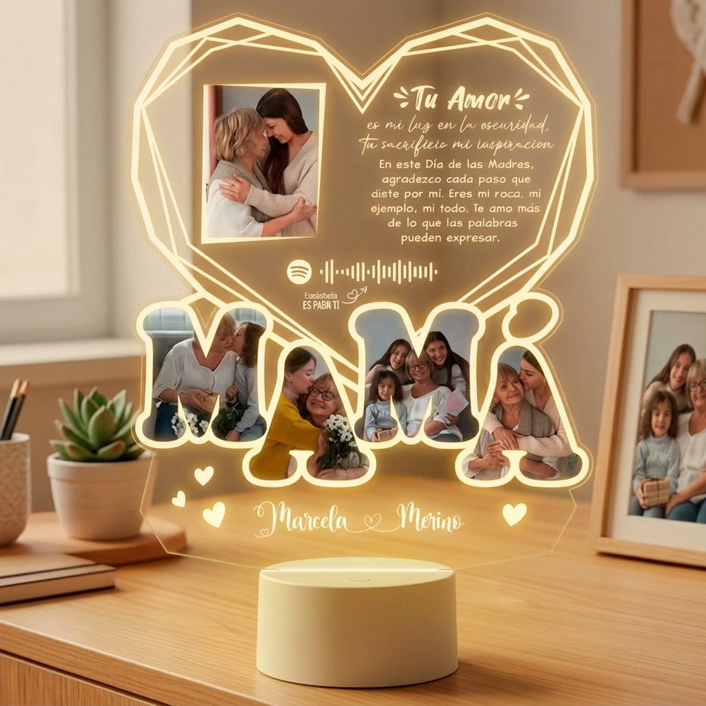 Lampara Led 3D Mama Diamante