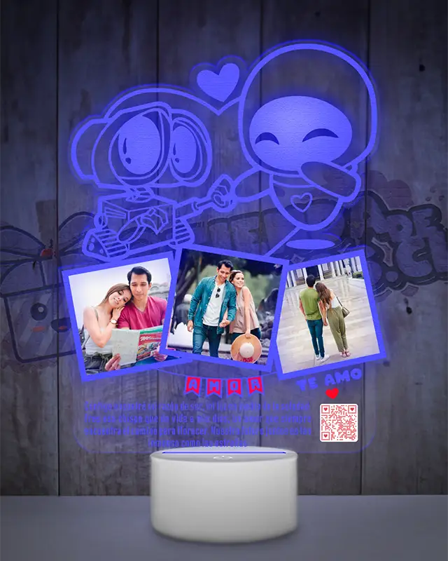 Lampara Led 3D Wall-E