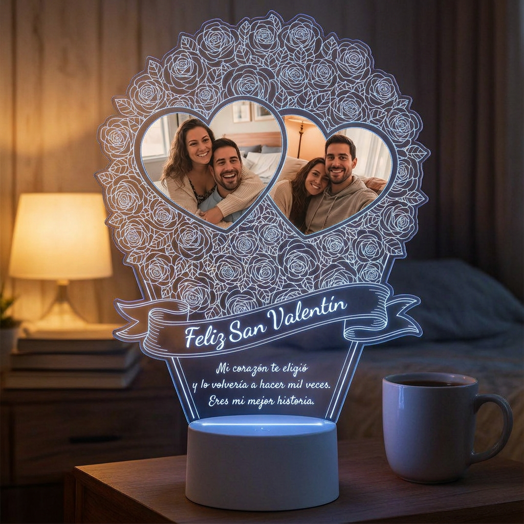 Lampara Led 3D Rosas