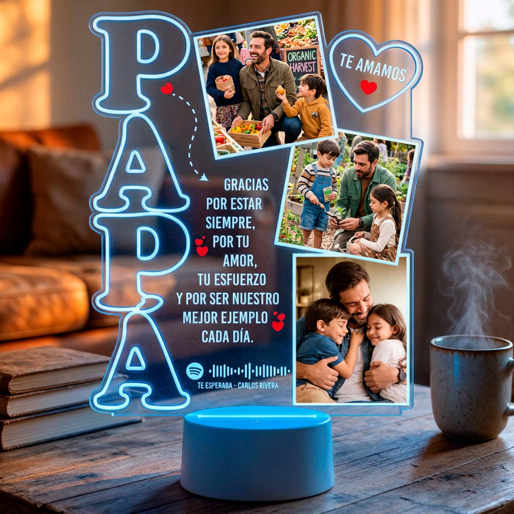 Lámpara Led 3D Papá 3 fotos