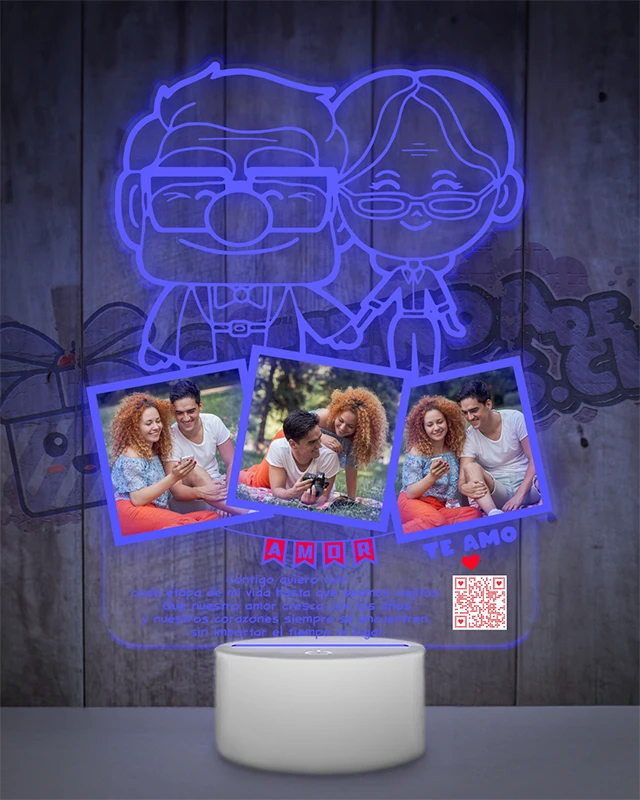Lampara Led 3D Abuelitos Up