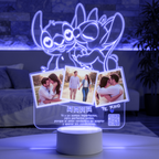 Lampara Led 3D Stitch Enamorado