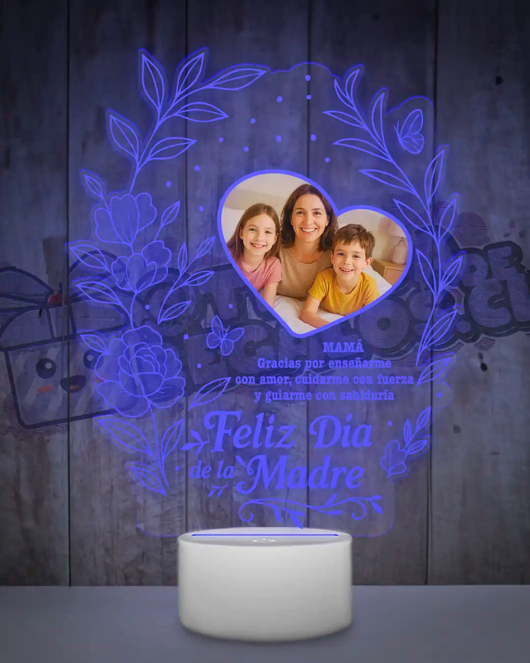 Lampara Led 3D Feliz Dia Mamá