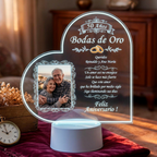 Lampara Led 3D Aniversario de Bodas
