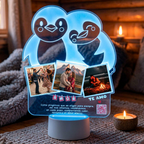 Lampara Led 3D Pingüinos Enamorados