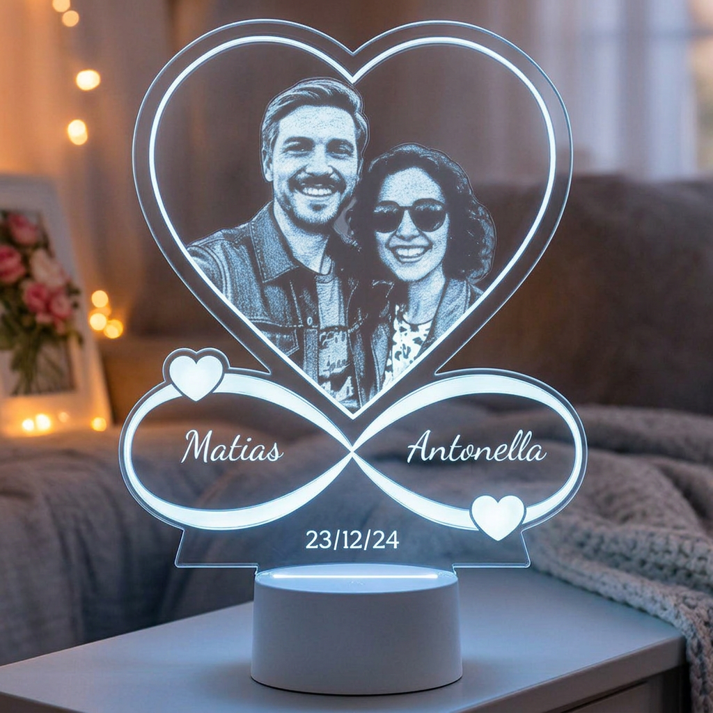 Lampara Led 3D Infinito Grabado