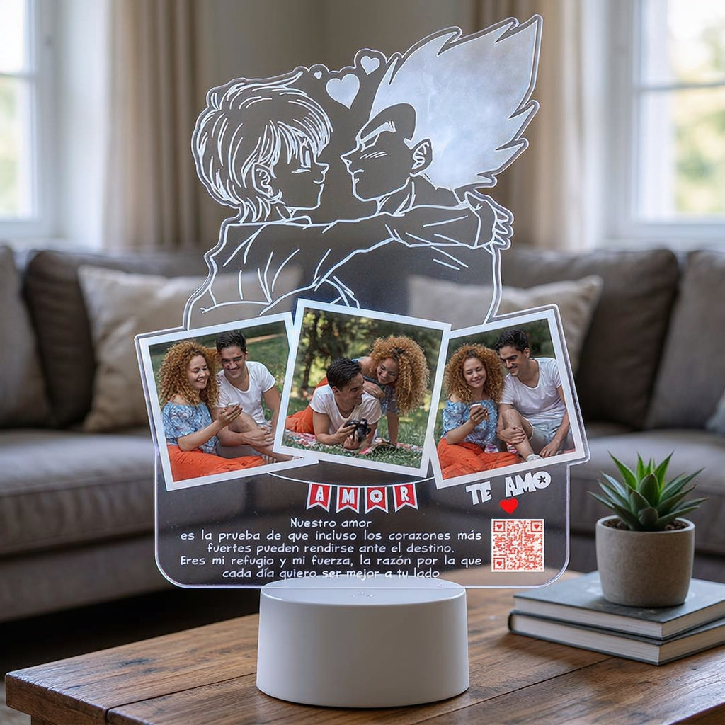 Lampara Led 3D Vegeta & Bulma