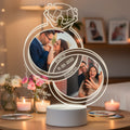Lampara Led 3D Anillos de Aniversario