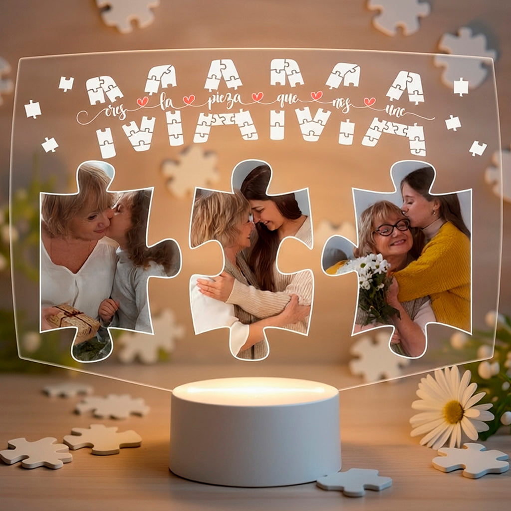 Lampara Led 3D Mama Rompecabezas