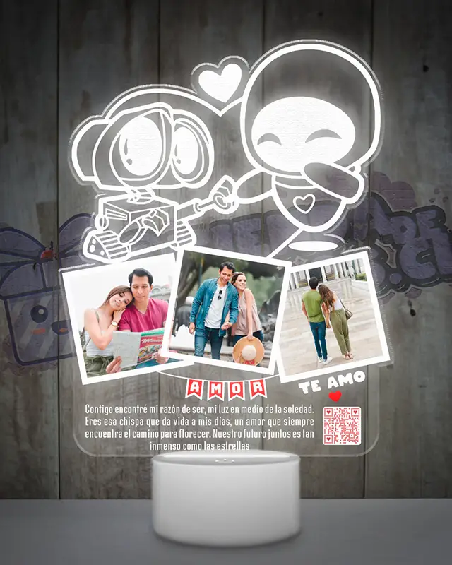 Lampara Led 3D Wall-E