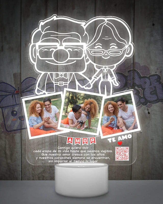 Lampara Led 3D Abuelitos Up