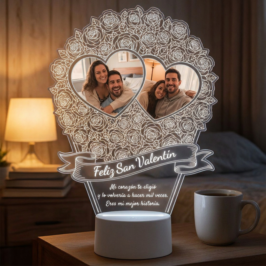 Lampara Led 3D Rosas