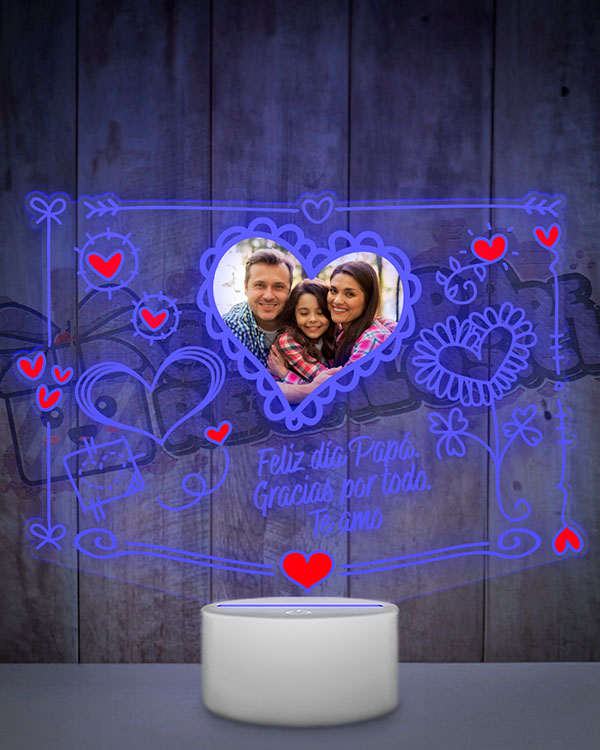Lampara Led 3D Cute Corazon