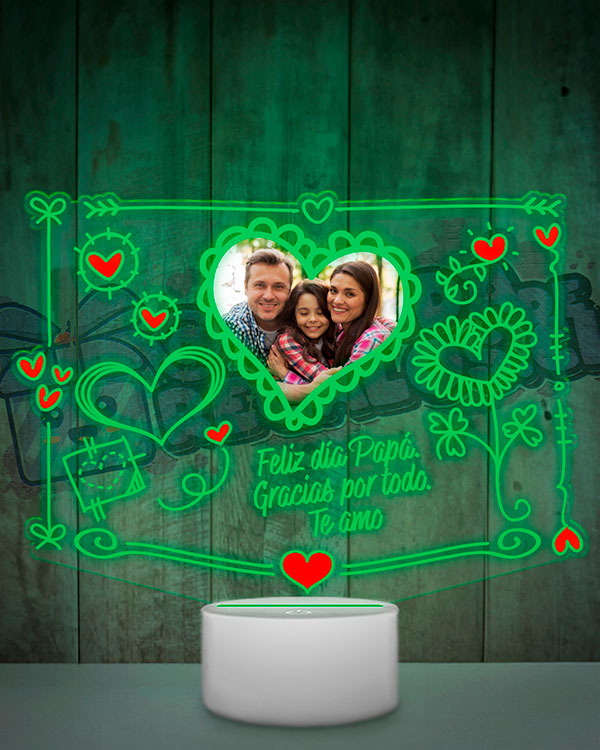 Lampara Led 3D Cute Corazon