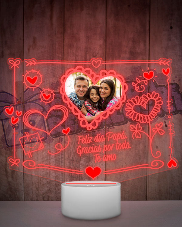 Lampara Led 3D Cute Corazon