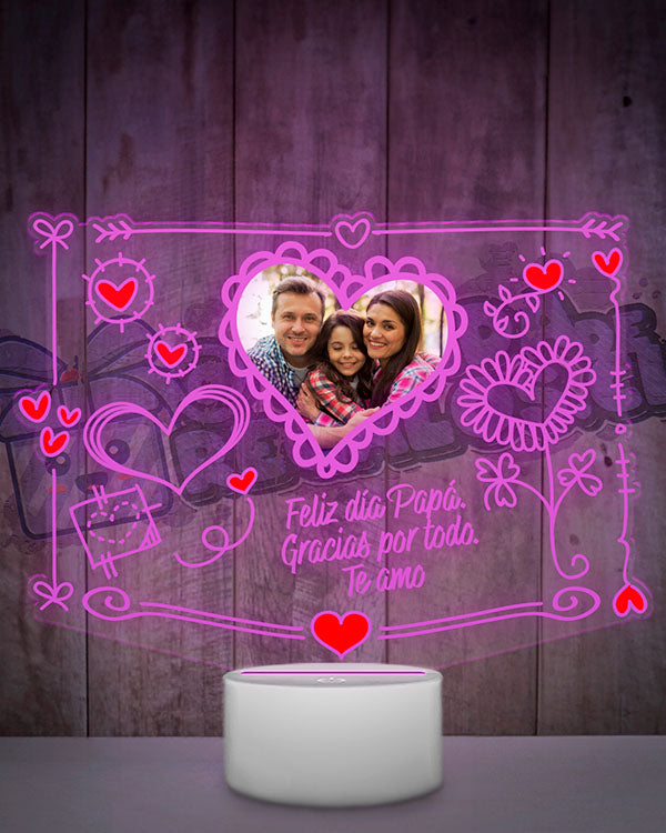 Lampara Led 3D Cute Corazon