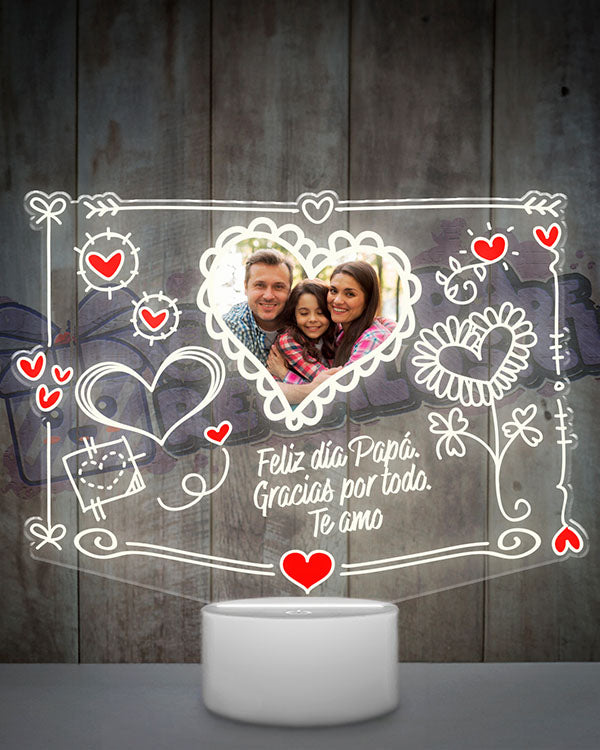 Lampara Led 3D Cute Corazon