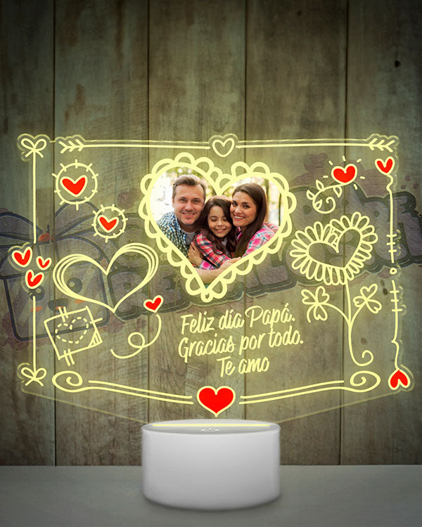 Lampara Led 3D Cute Corazon