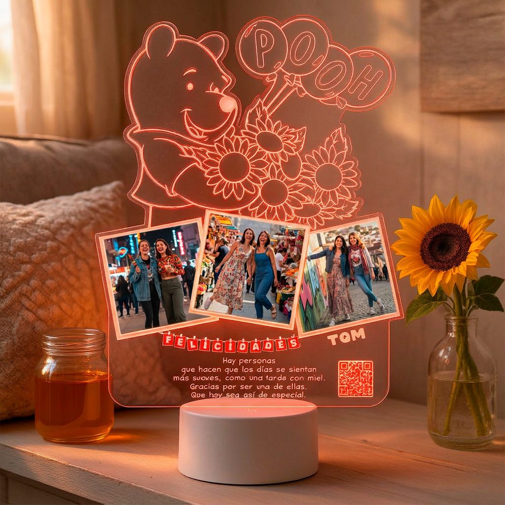 Lampara Led 3D Winnie The Pooh