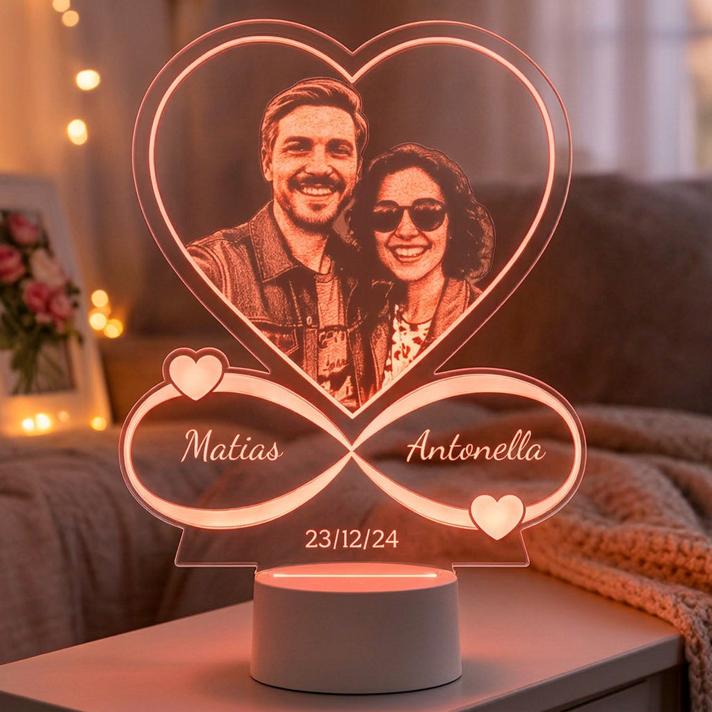 Lampara Led 3D Infinito Grabado