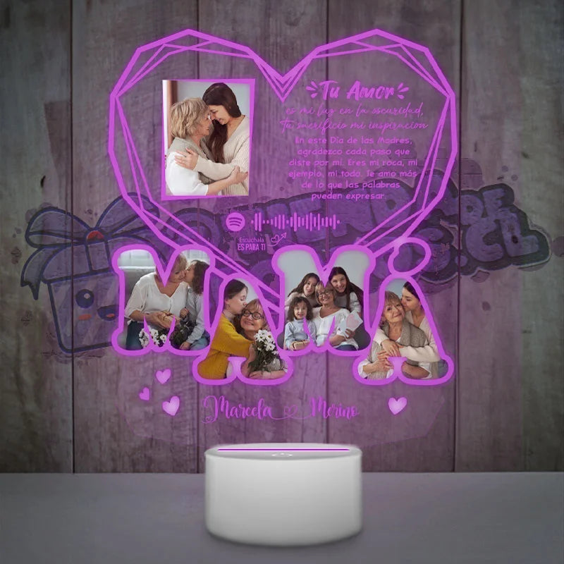 Lampara Led 3D Mama Diamante