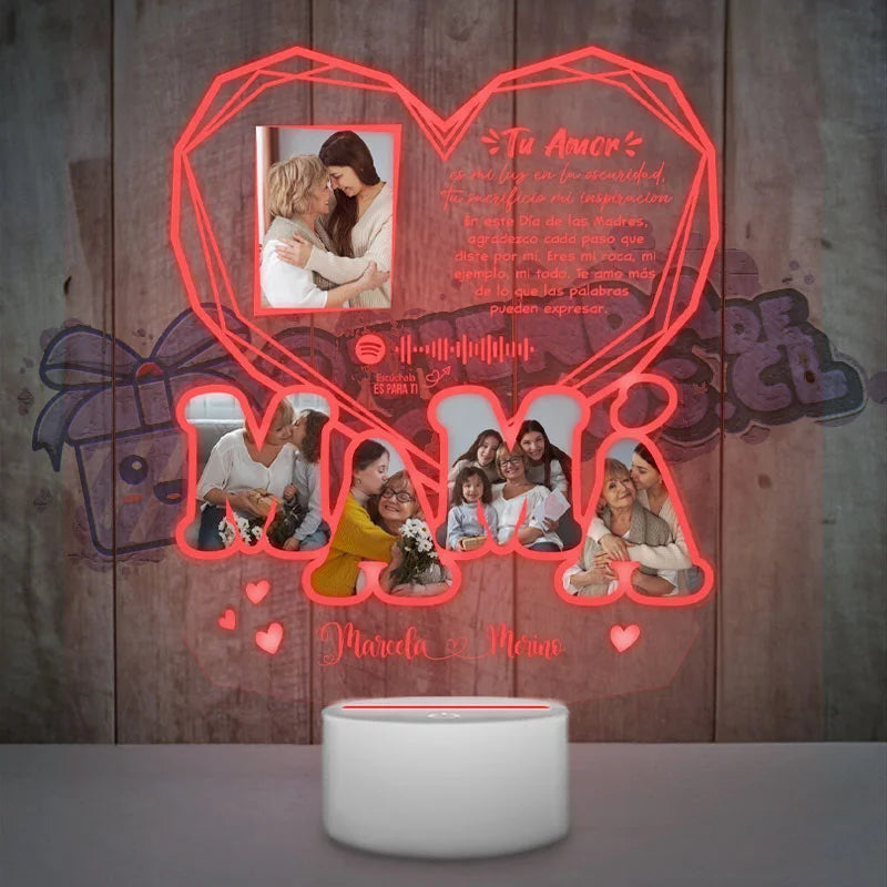 Lampara Led 3D Mama Diamante