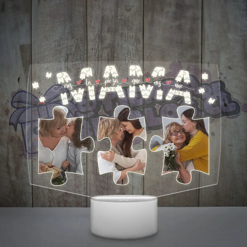 Lampara Led 3D Mama Rompecabezas