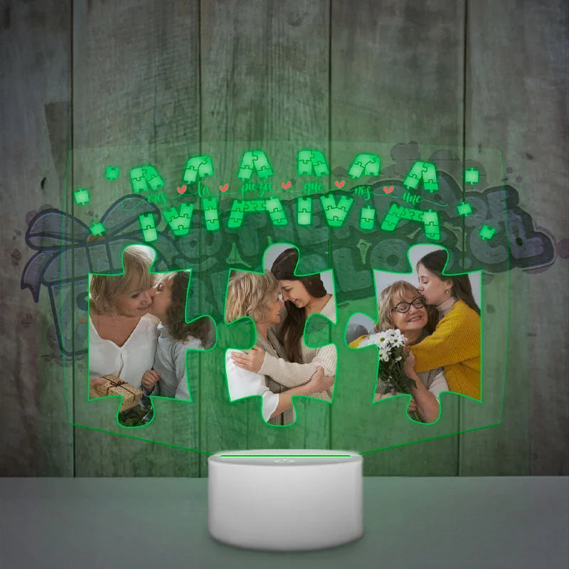 Lampara Led 3D Mama Rompecabezas