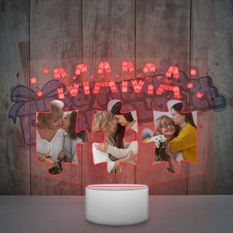 Lampara Led 3D Mama Rompecabezas