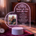 Lampara Led 3D Aniversario de Bodas